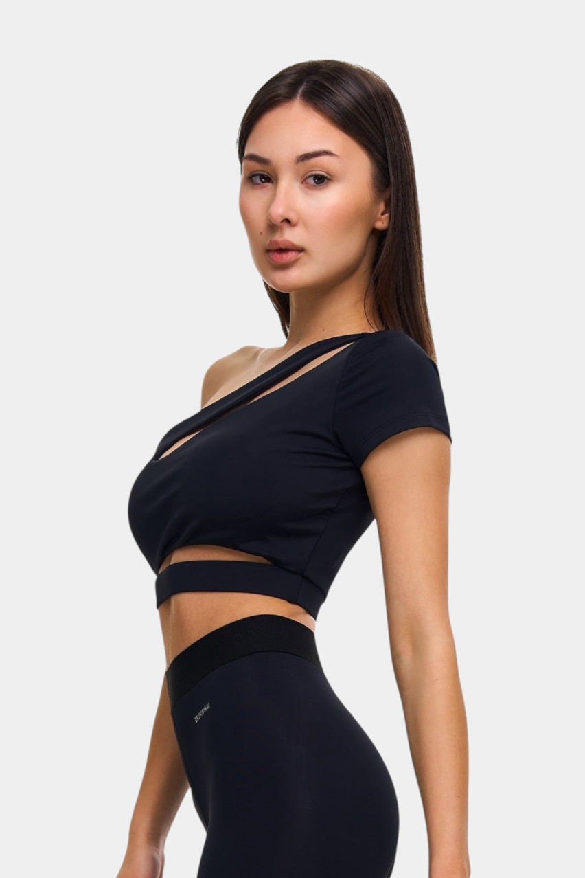 Черный спортивный топ-футболка Savage 507040101 DF.ORIGINAL