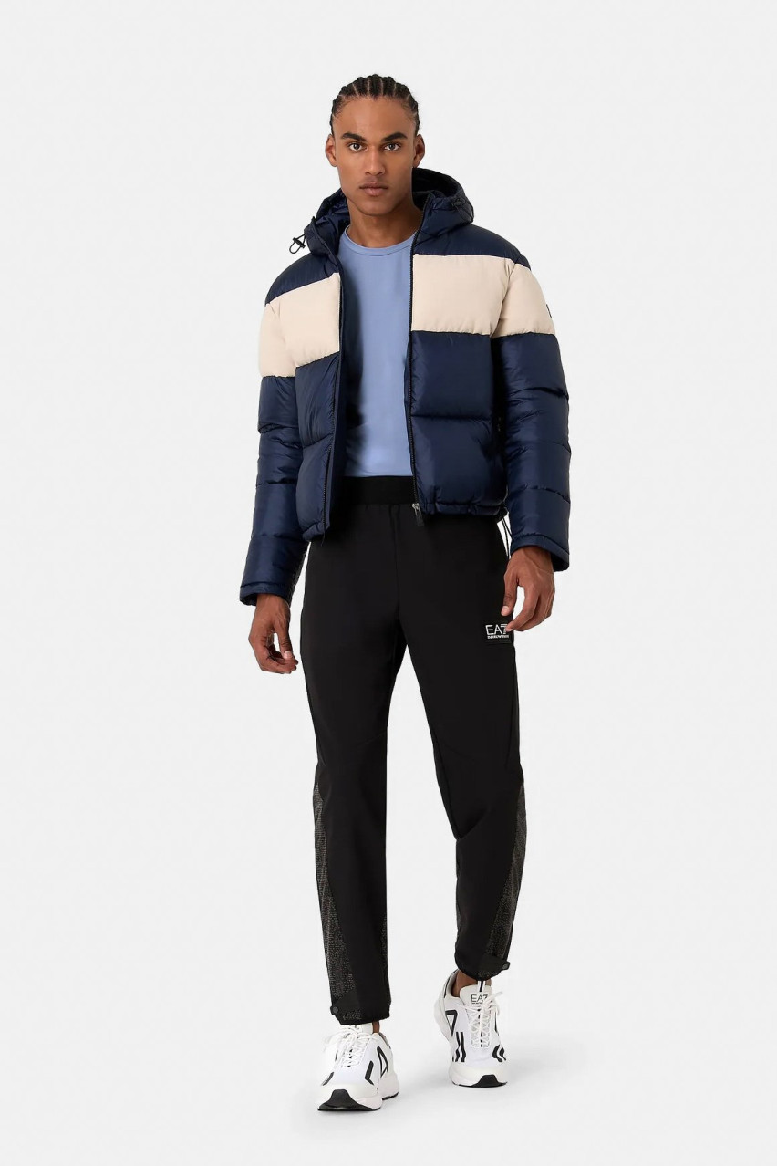 Синий пуховик EA7