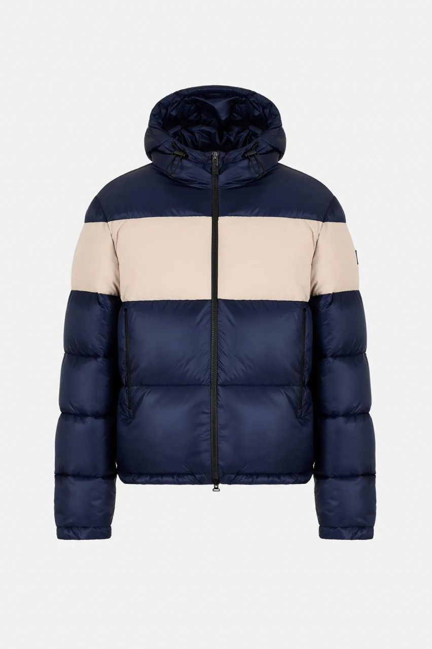 Синий пуховик EA7