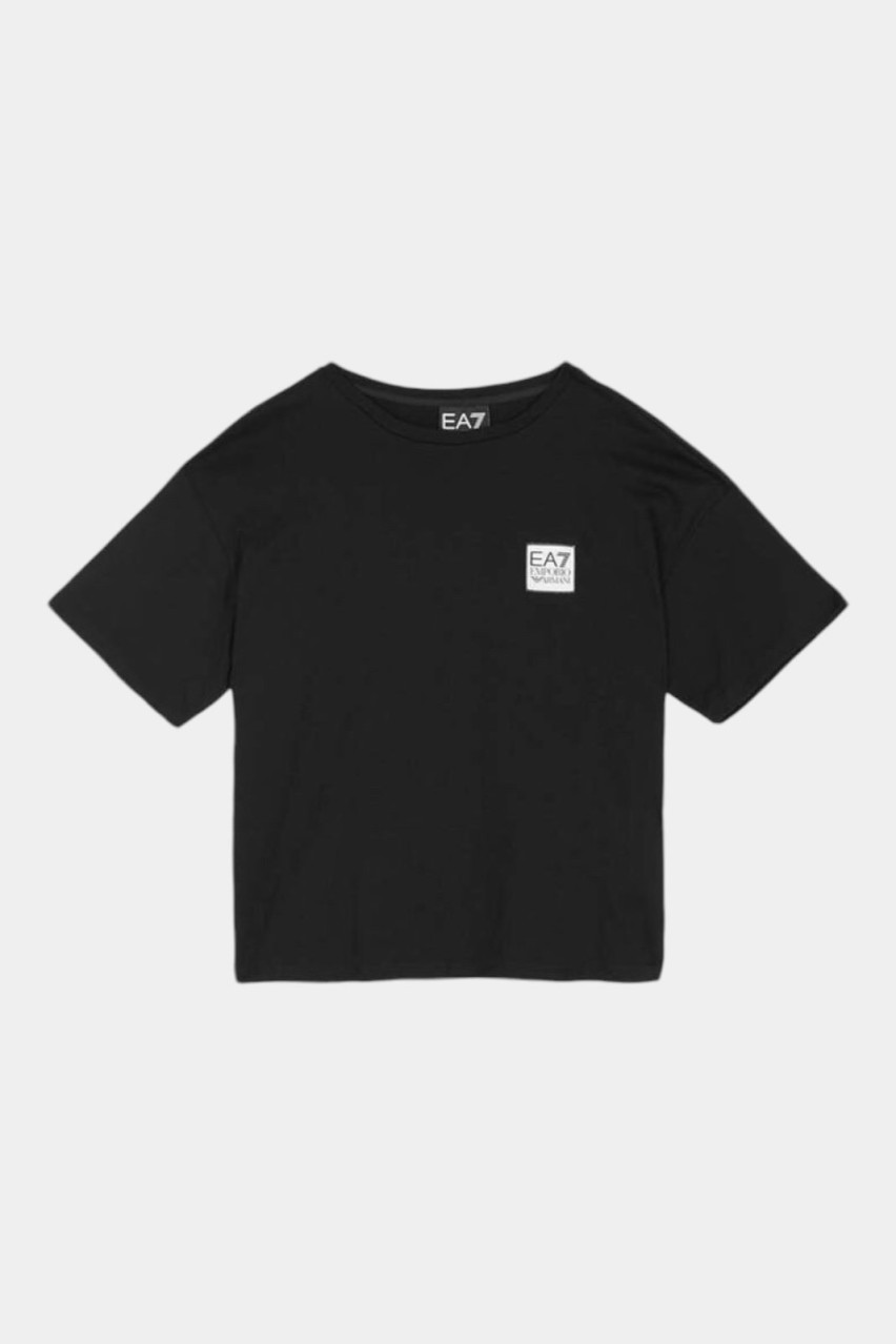 Черная хлопковая футболка 6DFT11 FJLOZ 1200 EA7