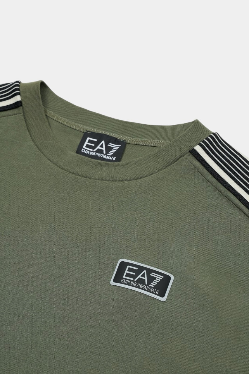 Зеленая хлопковая футболка 7 Lines 6DBT56 BJ02Z 1846 EA7