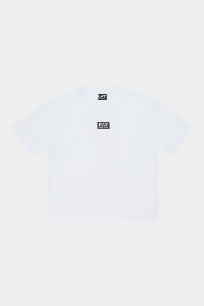 Белая хлопковая футболка Logo Series 6DBT58 BJ02Z 1100 EA7