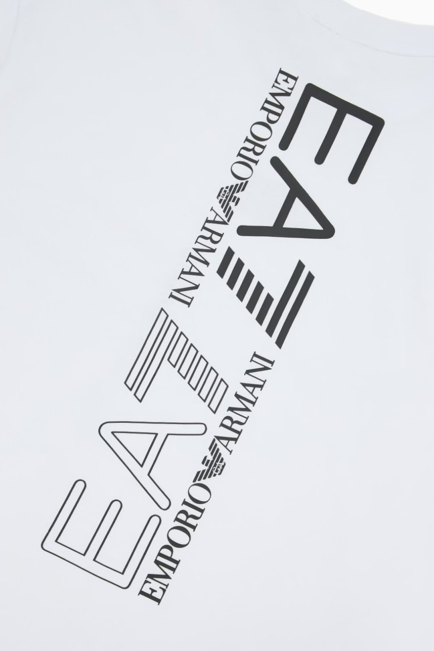 Белая хлопковая футболка Logo Series 6DBT58 BJ02Z 1100 EA7