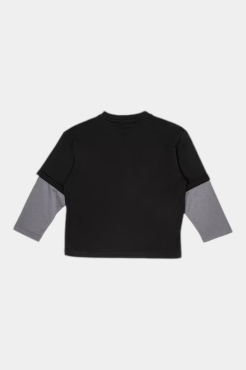 Черно-серый хлопковый лонгслив 6DBT63 BJ02Z 1200 EA7