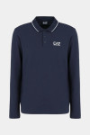 Темно-синє бавовняне поло Core Identity з довгими рукавами
