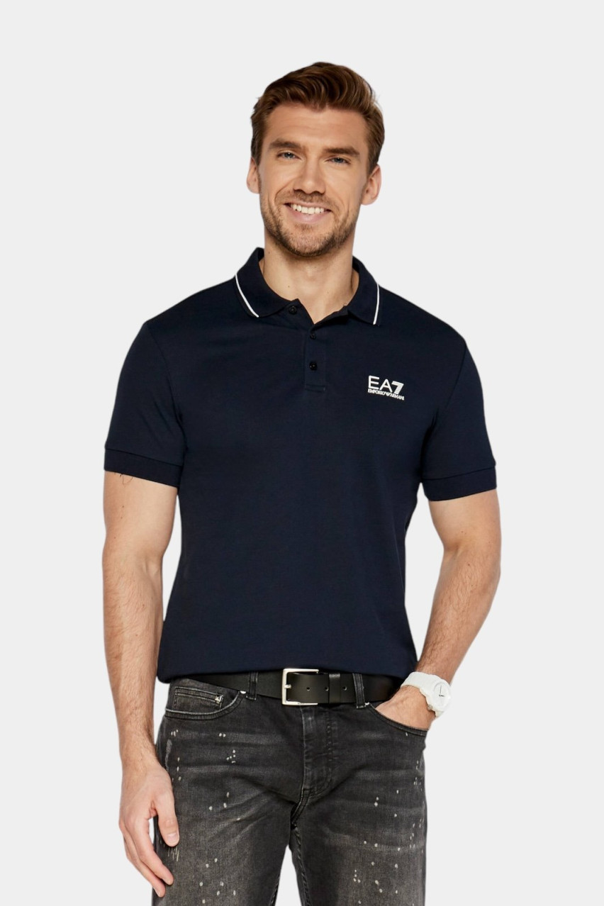 Темно-синє бавовняне поло Core Identity 8NPF16 PJVUZ 1562 EA7