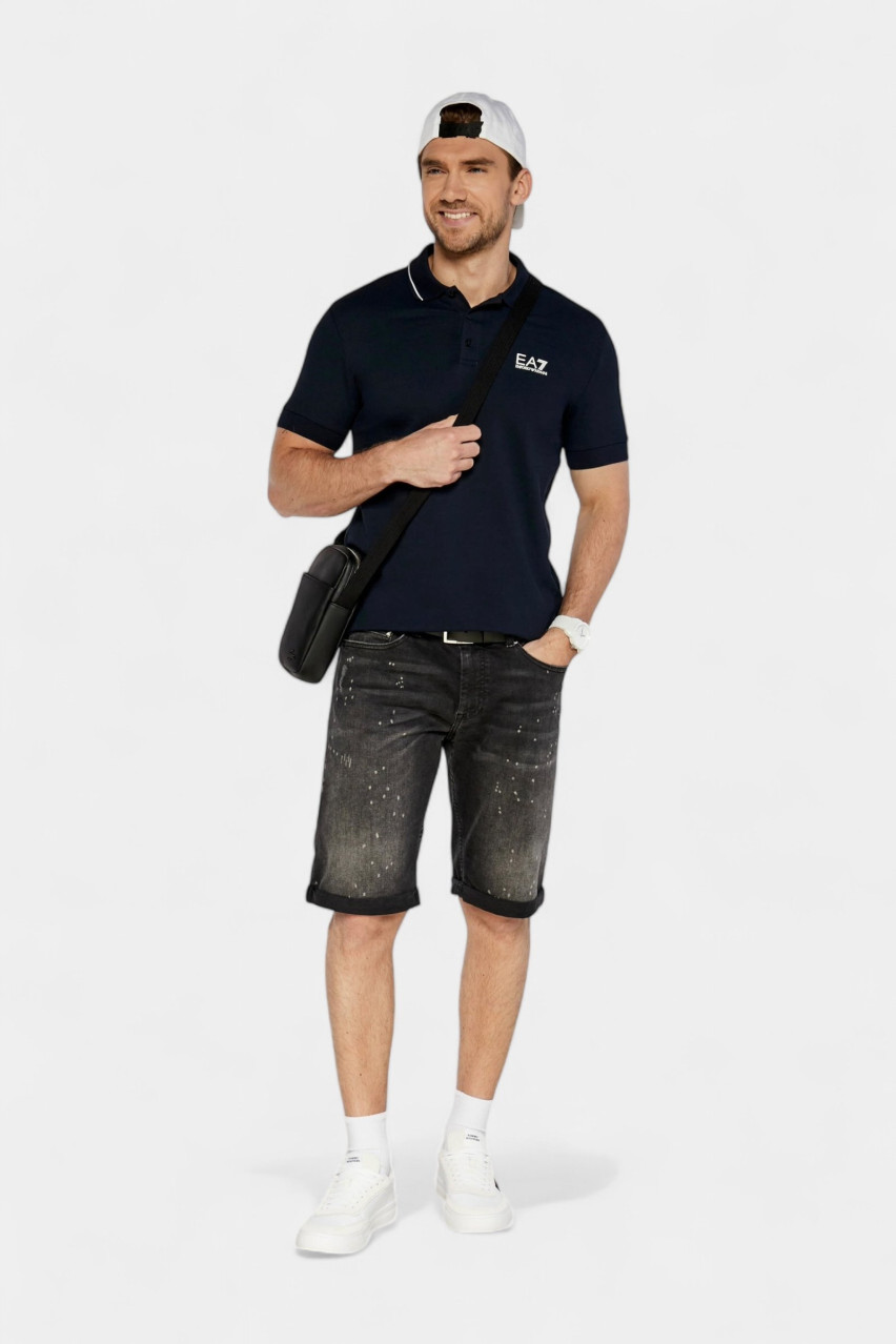 Темно-синє бавовняне поло Core Identity 8NPF16 PJVUZ 1562 EA7