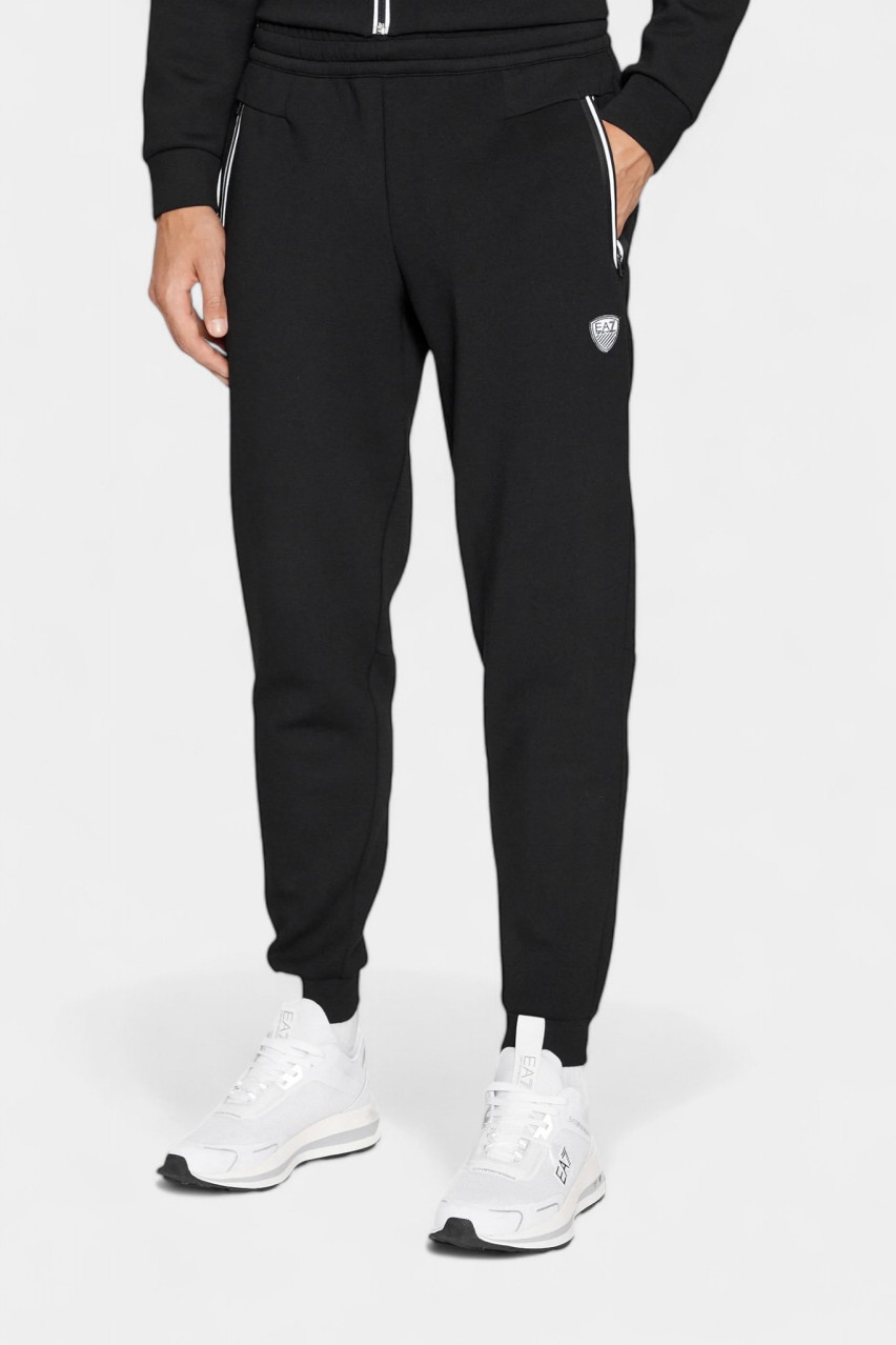 Чорний спортивний костюм з худі на блискавці та джогерами 8NPM20 PJ4EZ 1200 + 8NPP63 PJ4EZ 1200 EA7