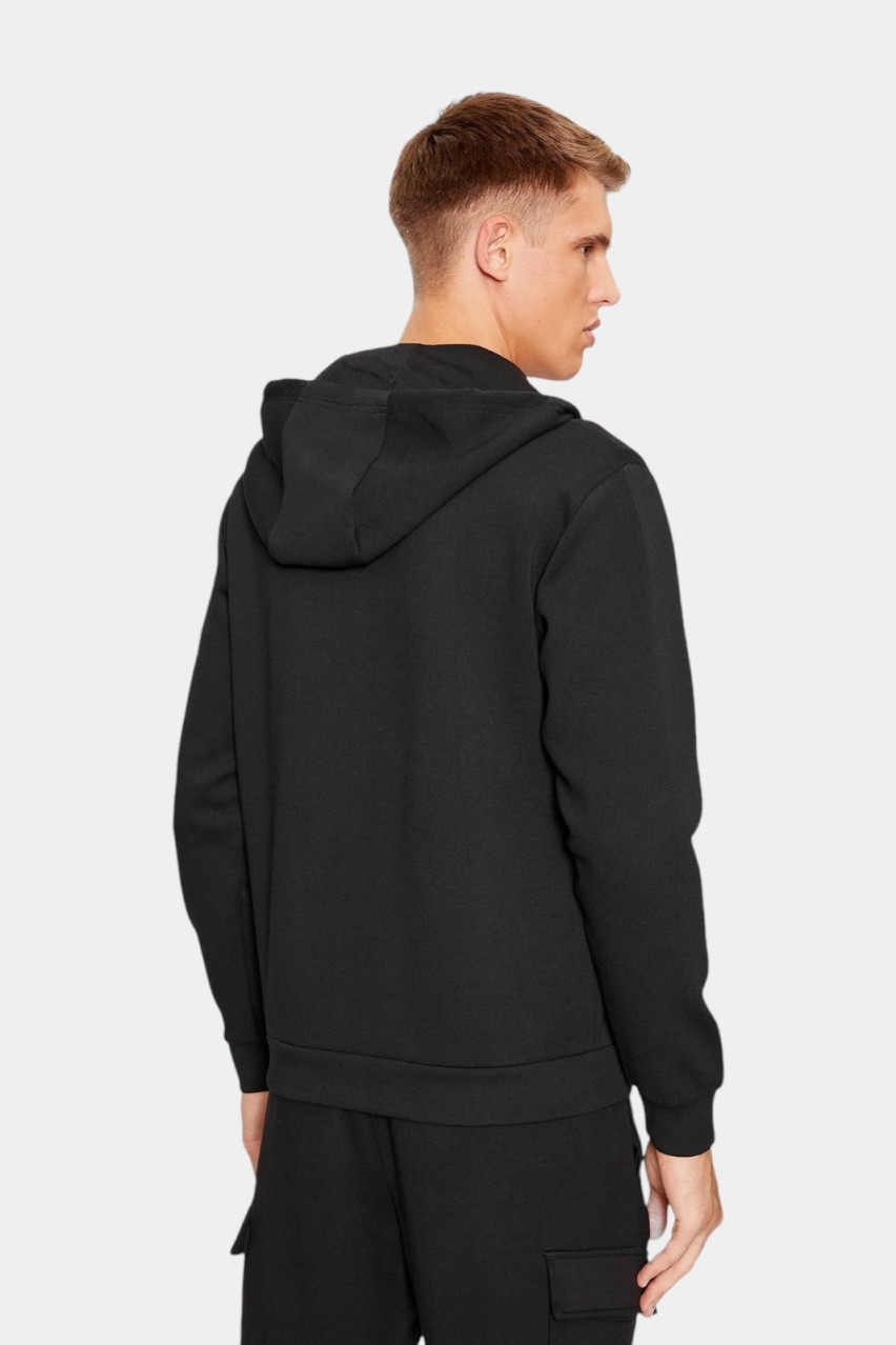 Чорний спортивний костюм з худі на блискавці та джогерами 8NPM20 PJ4EZ 1200 + 8NPP63 PJ4EZ 1200 EA7