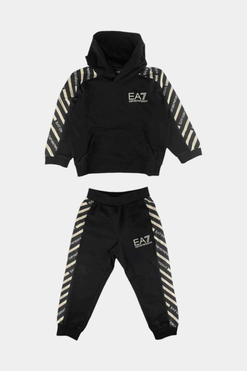 Черный хлопковый спортивный костюм Graphic Series 7B000014 AF10380 UC001 + 7B000013 AF10380 UC001 EA7