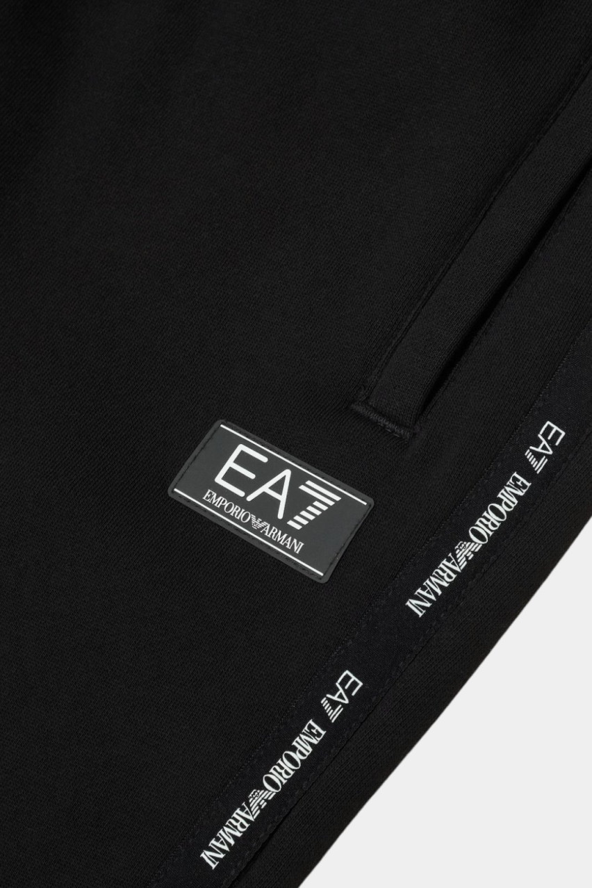 Черные хлопковые спортивные штаны Logo 6DBP58 BJEXZ 1200 EA7