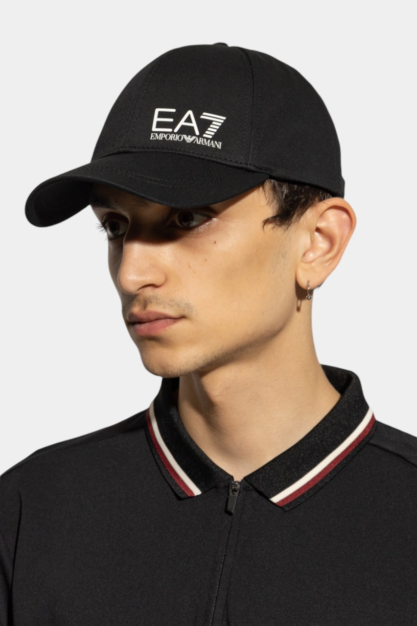 Черная хлопковая кепка 7X000005 AF11989 MC008 EA7