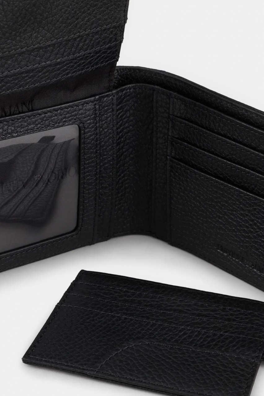 Чёрный кошелек Emporio Armani