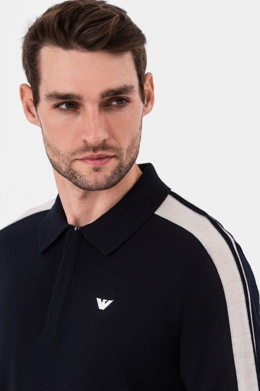 Темно-синє поло Emporio Armani