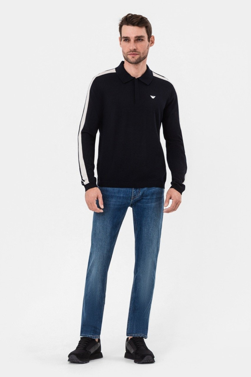 Темно-синє поло Emporio Armani