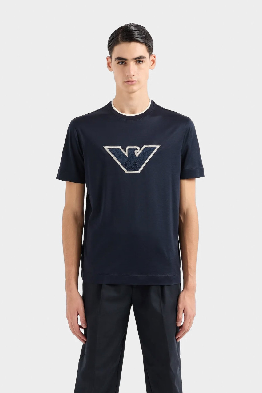 Темно-синя футболка Emporio Armani