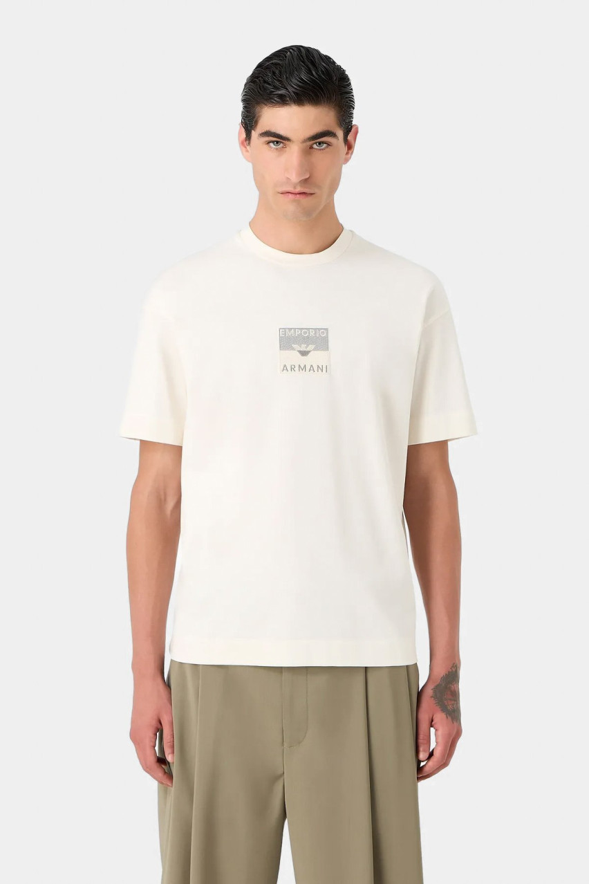 Молочна футболка Emporio Armani