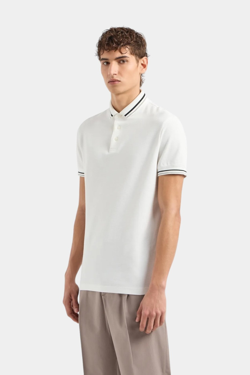 Біле поло 3D1FM4 1JCYZ 01N1 Emporio Armani