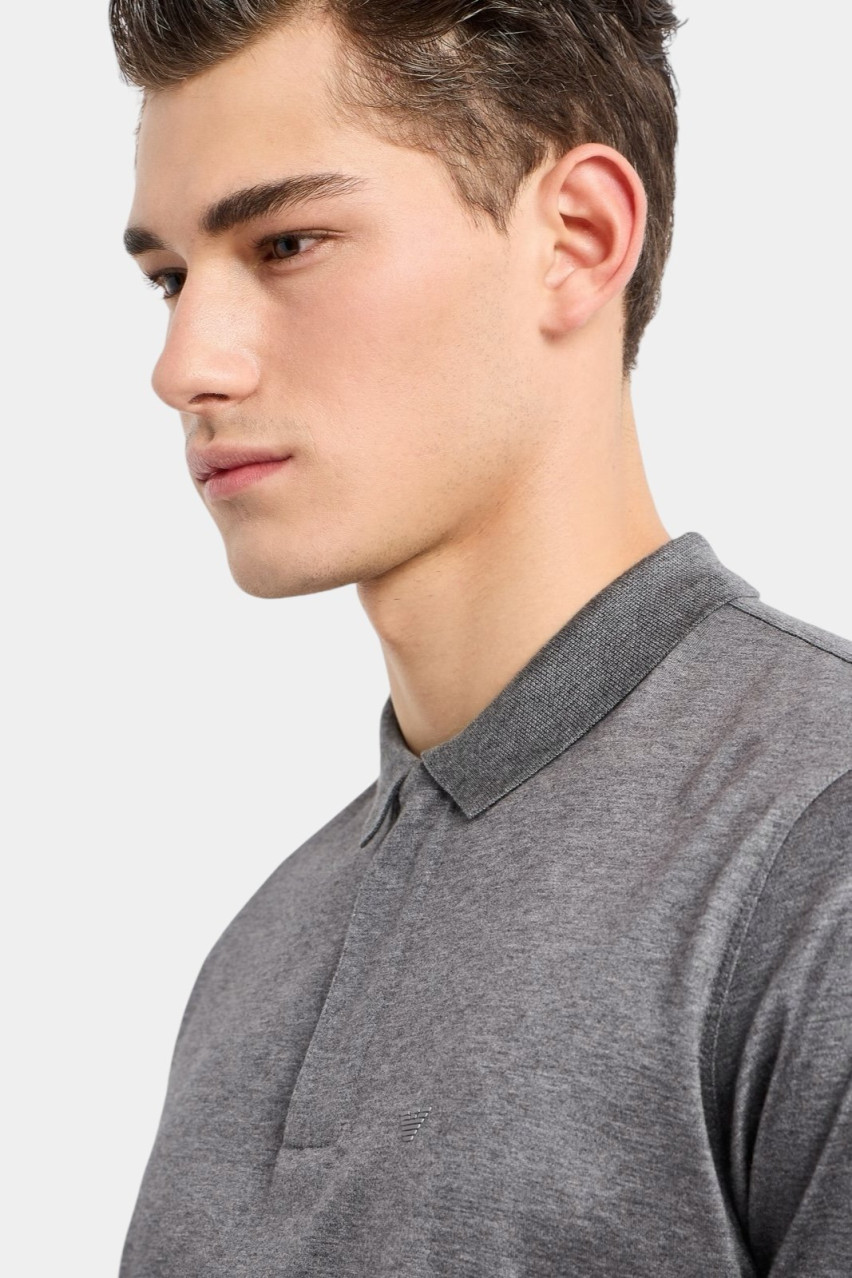 Сіре поло Travel Essentials зі сумішшю ліоцелу EM000312 AF10761 O8004 Emporio Armani