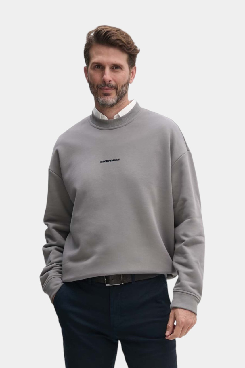 Сірий бавовняний світшот 6D1M95 1JTAZ 06K3 Emporio Armani