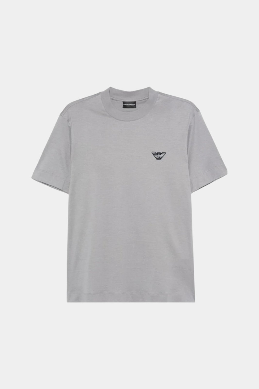 Сіра футболка з флокованим логотипом зі сумішшю ліоцелу 6D1TR3 1JOSZ 0663 Emporio Armani