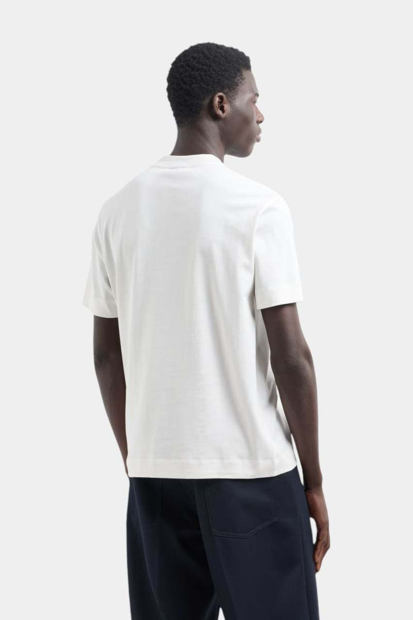Белая футболка с брендированной вышивкой 6D1TQ7 1JOCZ 01C8 Emporio Armani