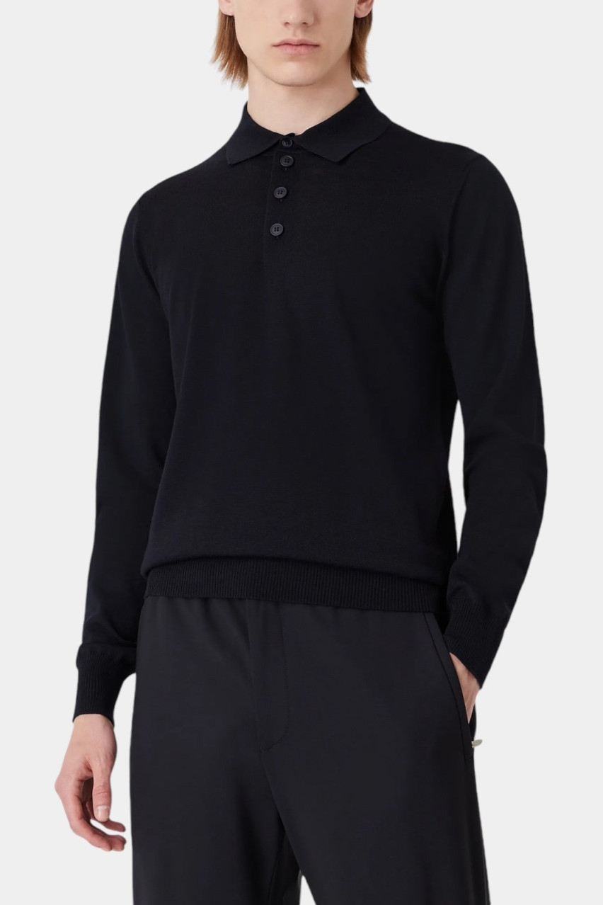 Темно-синє вовняне поло 8N1F43 1M67Z 0922 Emporio Armani