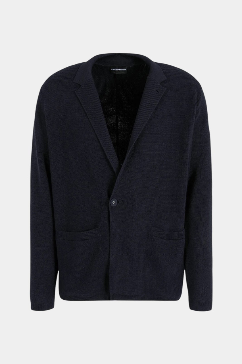 Темно-синій кардиган зі сумішшю вовни 6D1GXX 1MKEZ 0920 Emporio Armani