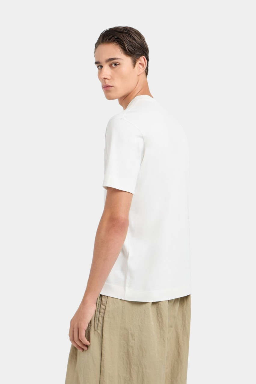 Біла бавовняна футболка з рельєфною брендованою нашивкою 6D1TD7 1JOCZ 01C1 Emporio Armani