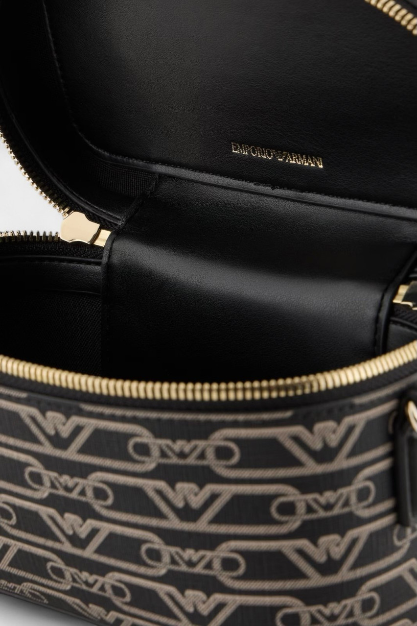Чорна косметичка з монограмним принтом EW000558 AF11951 FC033 Emporio Armani