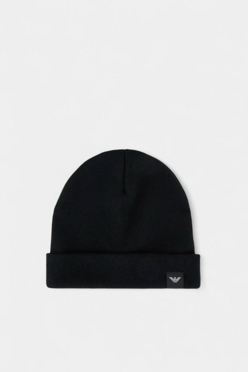 Чорна віскозна шапка 627043 3F543 00020 Emporio Armani