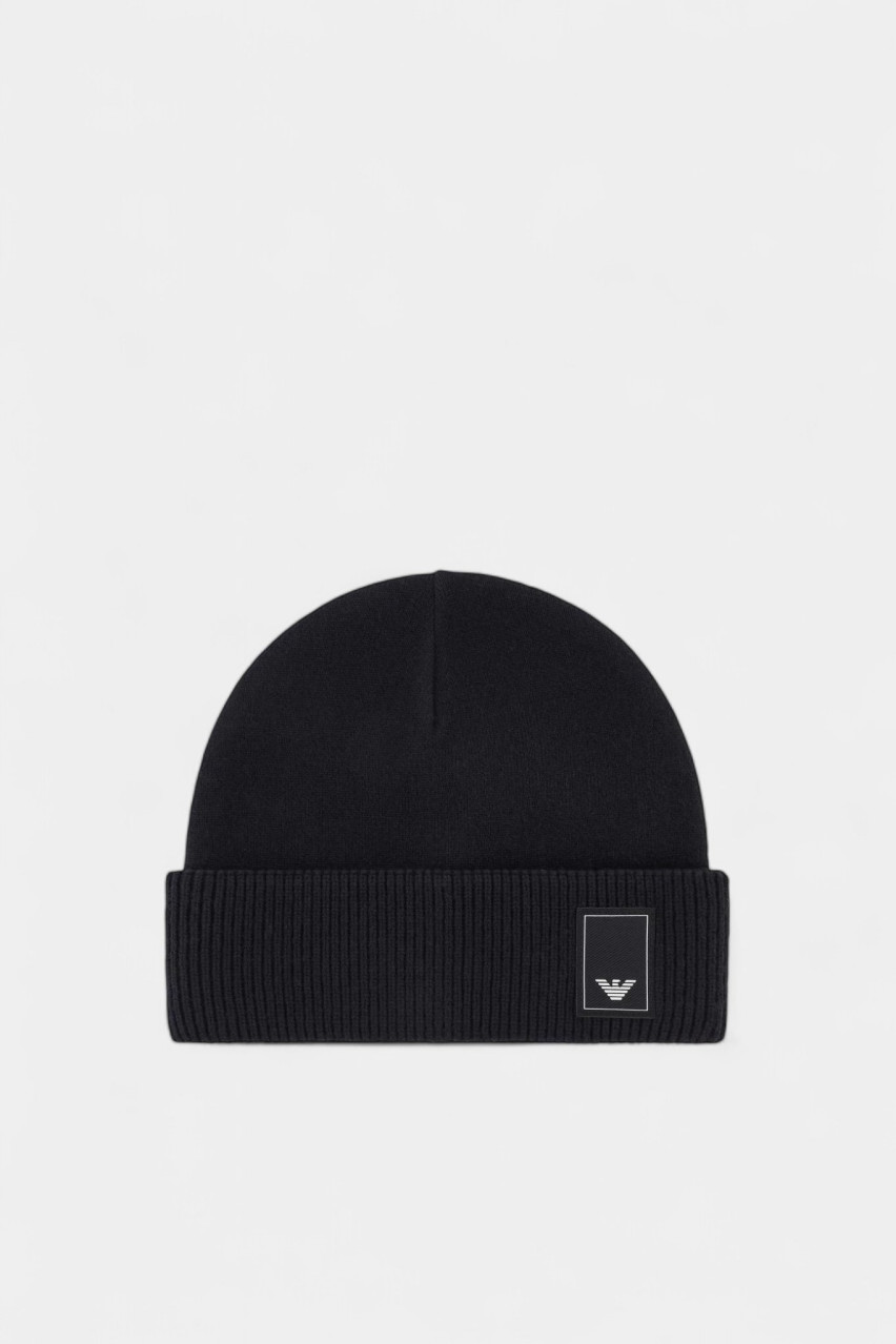 Темно-синяя шерстяная шапка Travel Essentials EM000431 AF10401 UB118 Emporio Armani