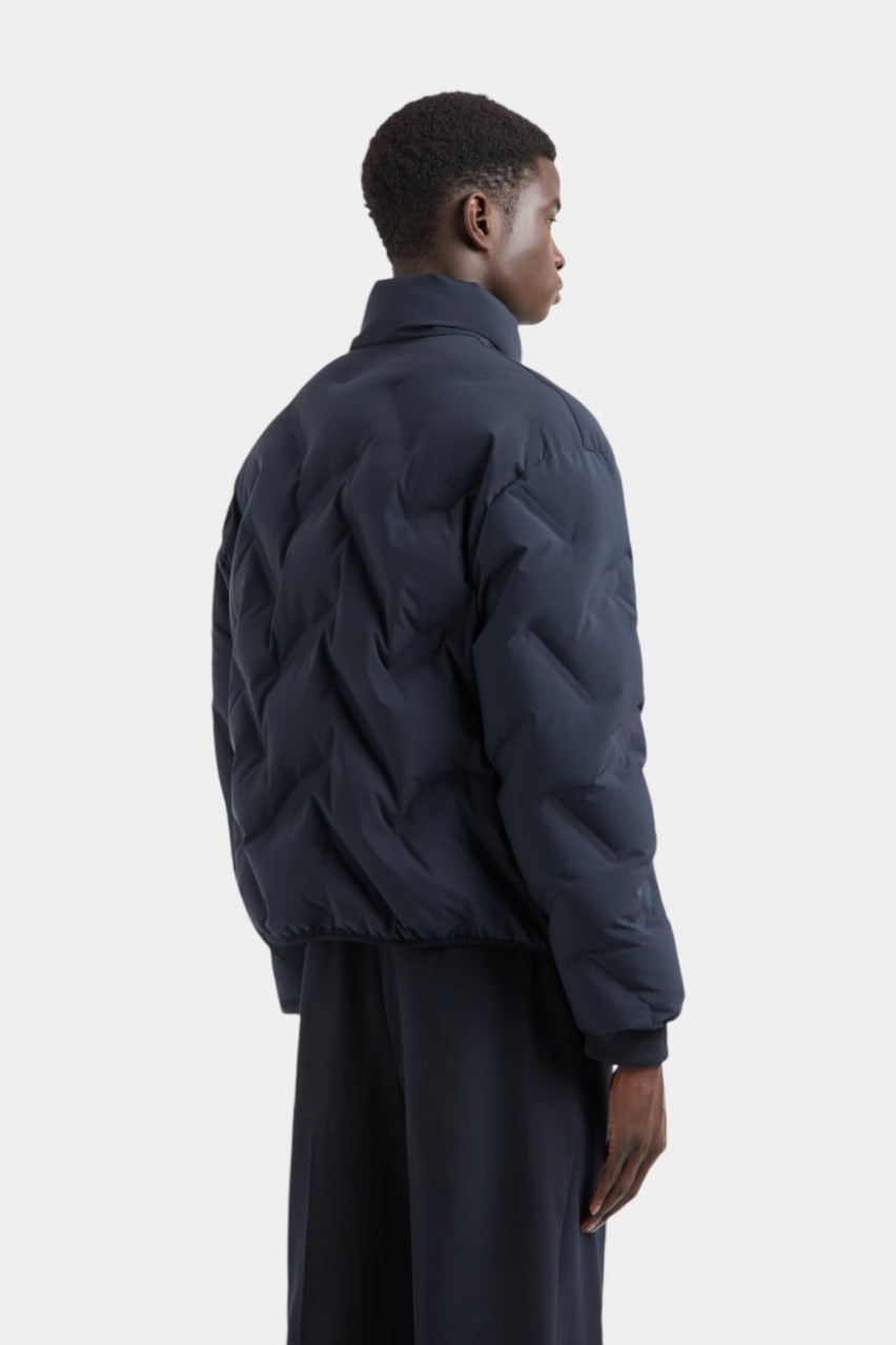 Темно-синій пуховик з ефектом Matelassé 6D1BD6 1NUEZ 0920 Emporio Armani