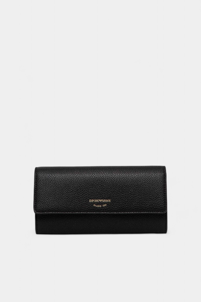 Чорний гаманець MYEA з тисненням під оленячу шкіру EW000542 AF11953 UC001 Emporio Armani