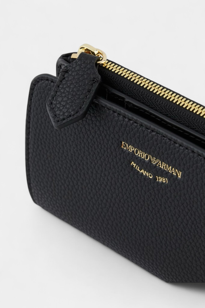 Чорний біфолд-гаманець MYEA з тисненням під оленячу шкіру EW000369 AF11953 UC001 Emporio Armani