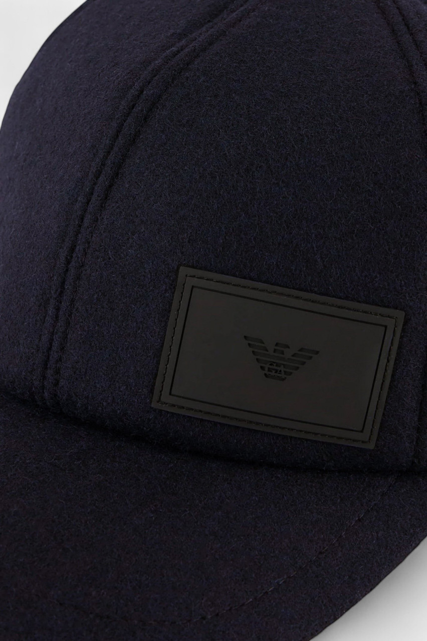 Темно-синя вовняна кепка 627319 3F507 91935 Emporio Armani