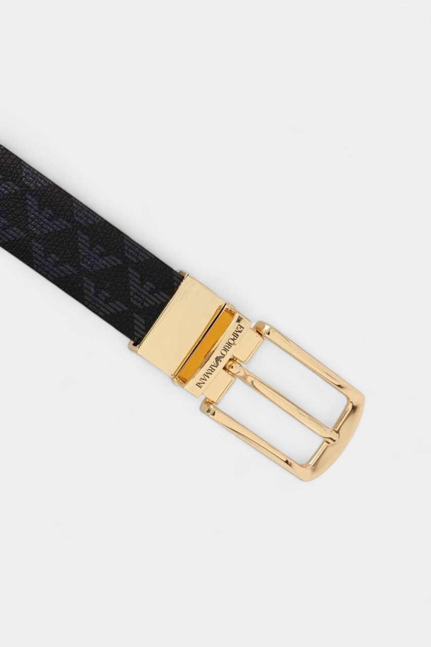 Черный ремень с логотипами Y3I373 YFJ5X 81386 Emporio Armani