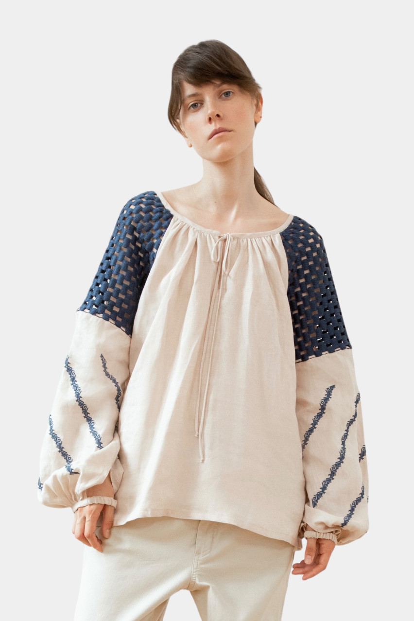 Бежева вишита сорочка «Борщівська» GAPTUVALNYA