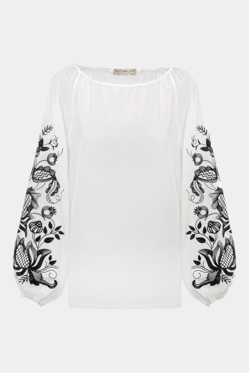 Біла вишиванка за мотивами традиційної сорочки «Гранатова Лоза» GAPTUVALNYA