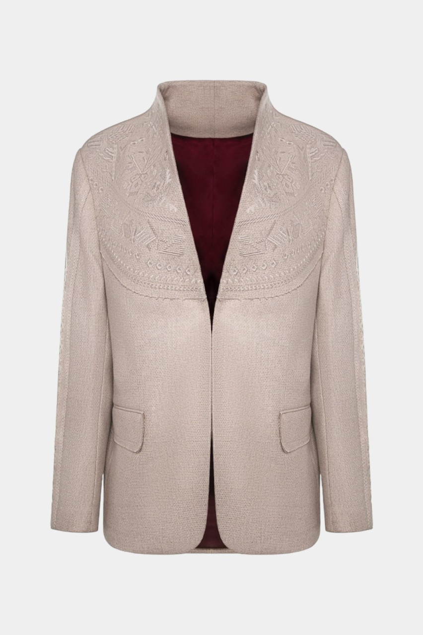 Бежевий дизайнерський піджак Єдності GAPTUVALNYA