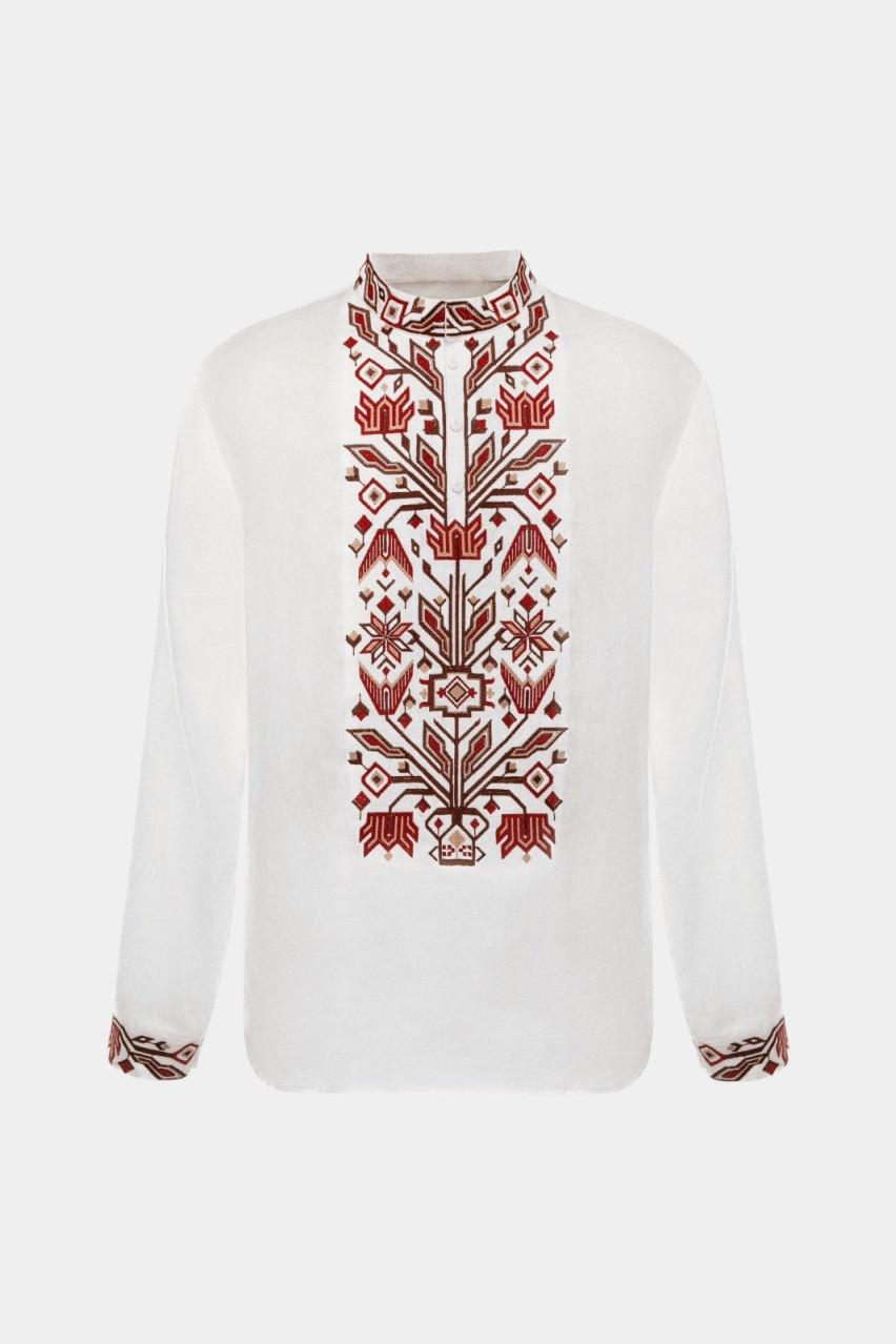 Біла сорочка з традиційною вишивкою «Килимок» GAPTUVALNYA