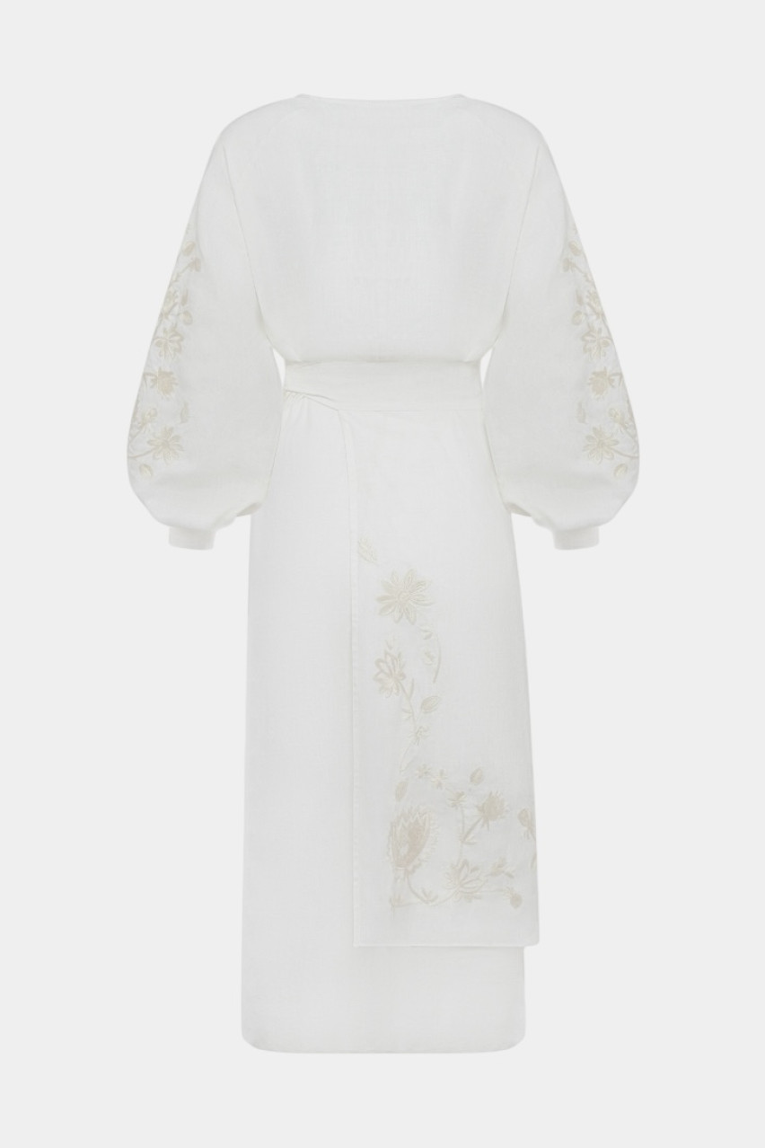 Белое платье «Розмай – білий цвіт» с запаской GPTV_AA_5332 GAPTUVALNYA