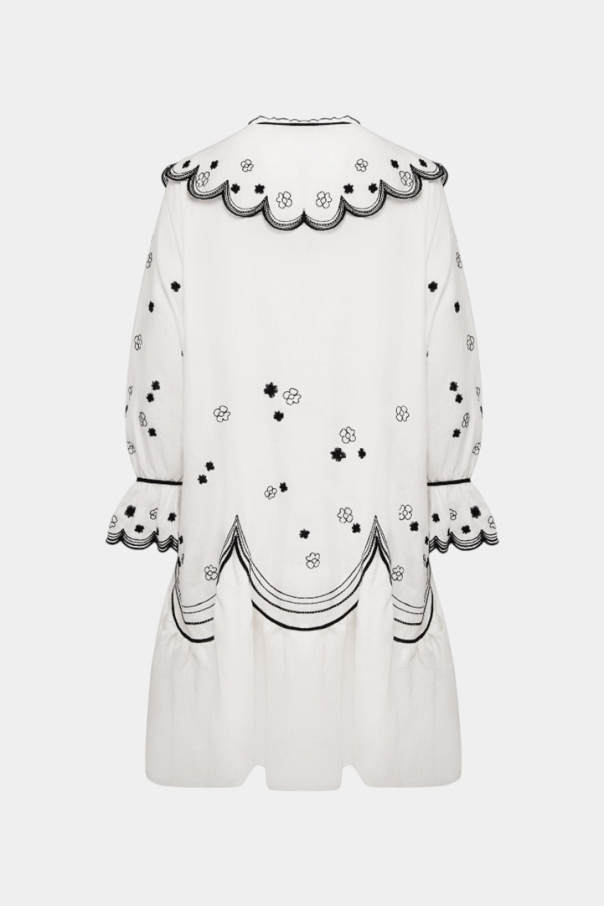 Біла сукня «Ода» з чорною вишивкою GPTV_AA_4335 GAPTUVALNYA