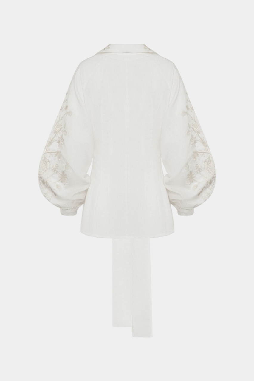 Біла вишиванка «Нагідки» з білою вишивкою GPTV_AA_1430 GAPTUVALNYA