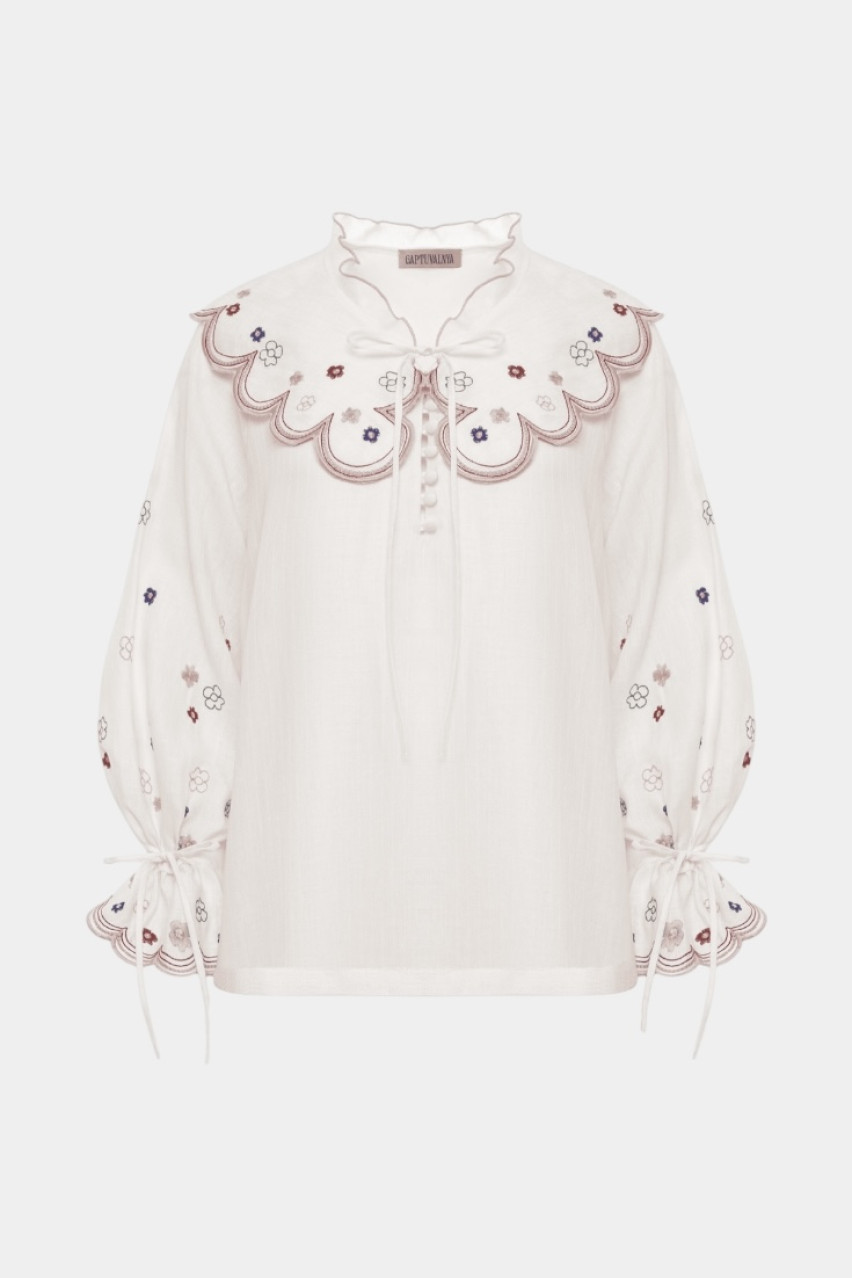 Белая рубашка «Ода» с цветной вышивкой GPTV_AA_1437 GAPTUVALNYA