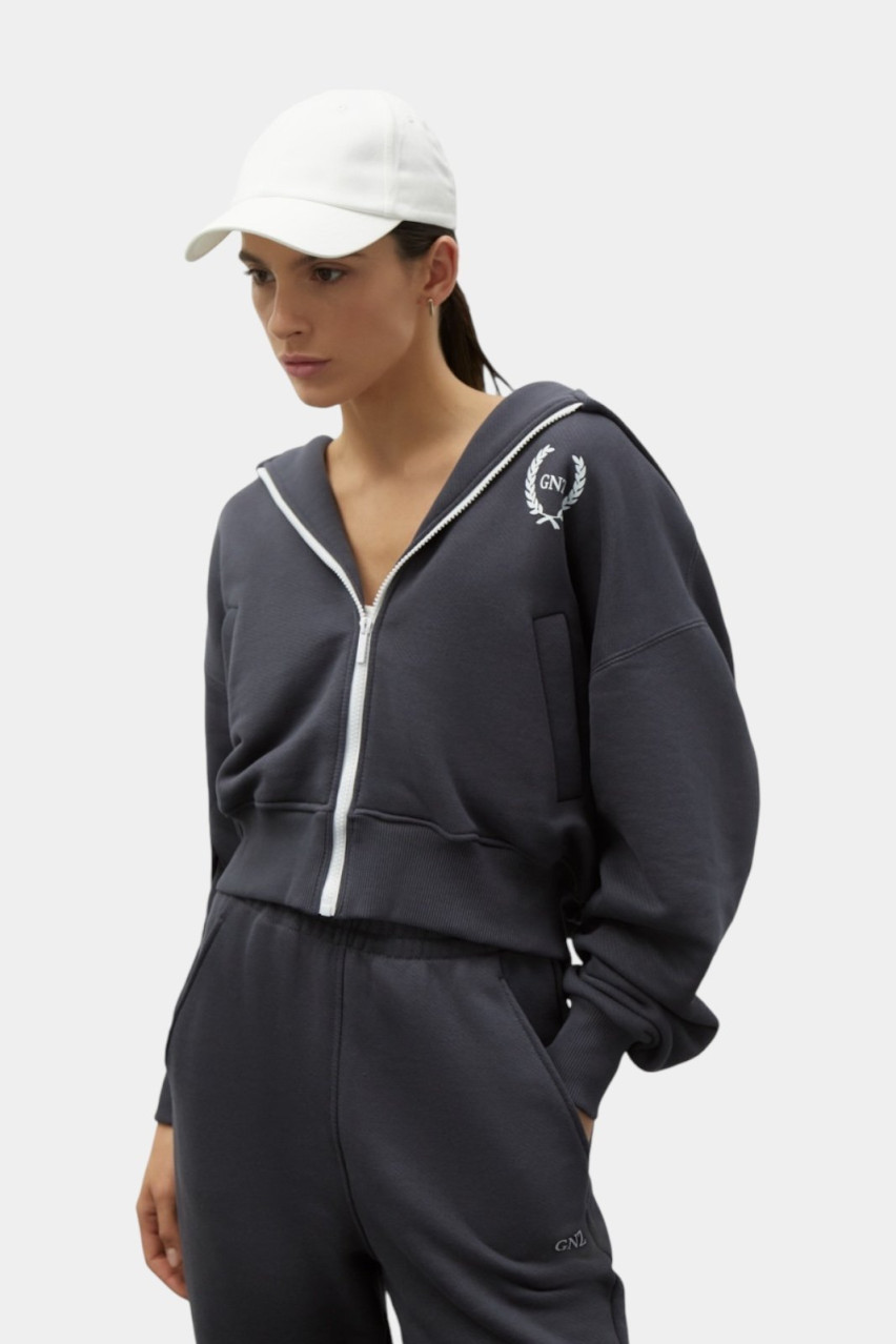 Графітове худі 80' Short on zipper SS24-SP80'-HWsh-Storm GNZ