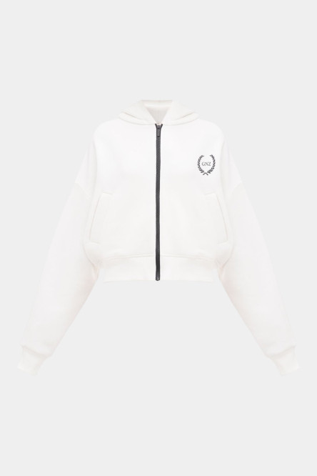 Молочне худі 80' Short on zipper