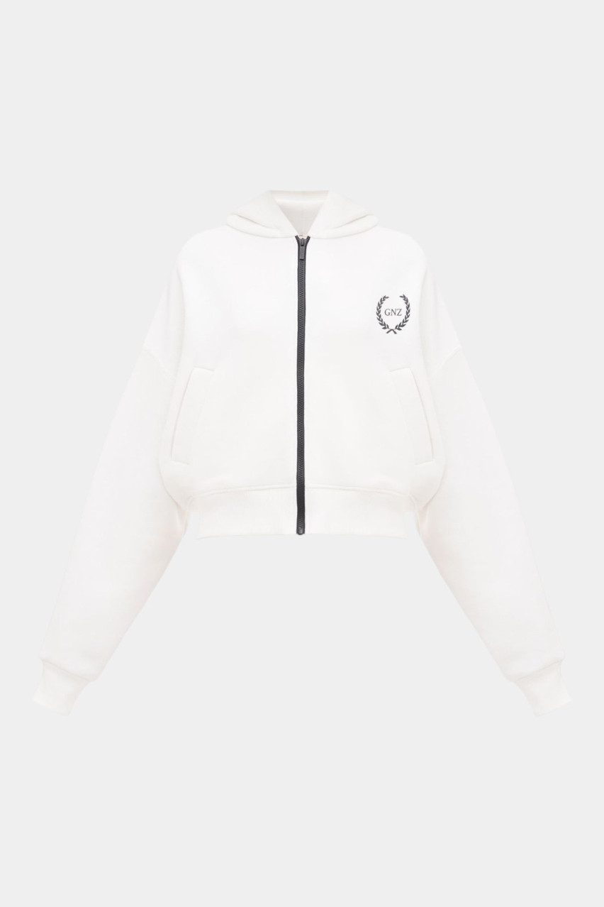 Молочное худи 80' Short on zipper SS24-SP80'-HWsh-Milk GNZ