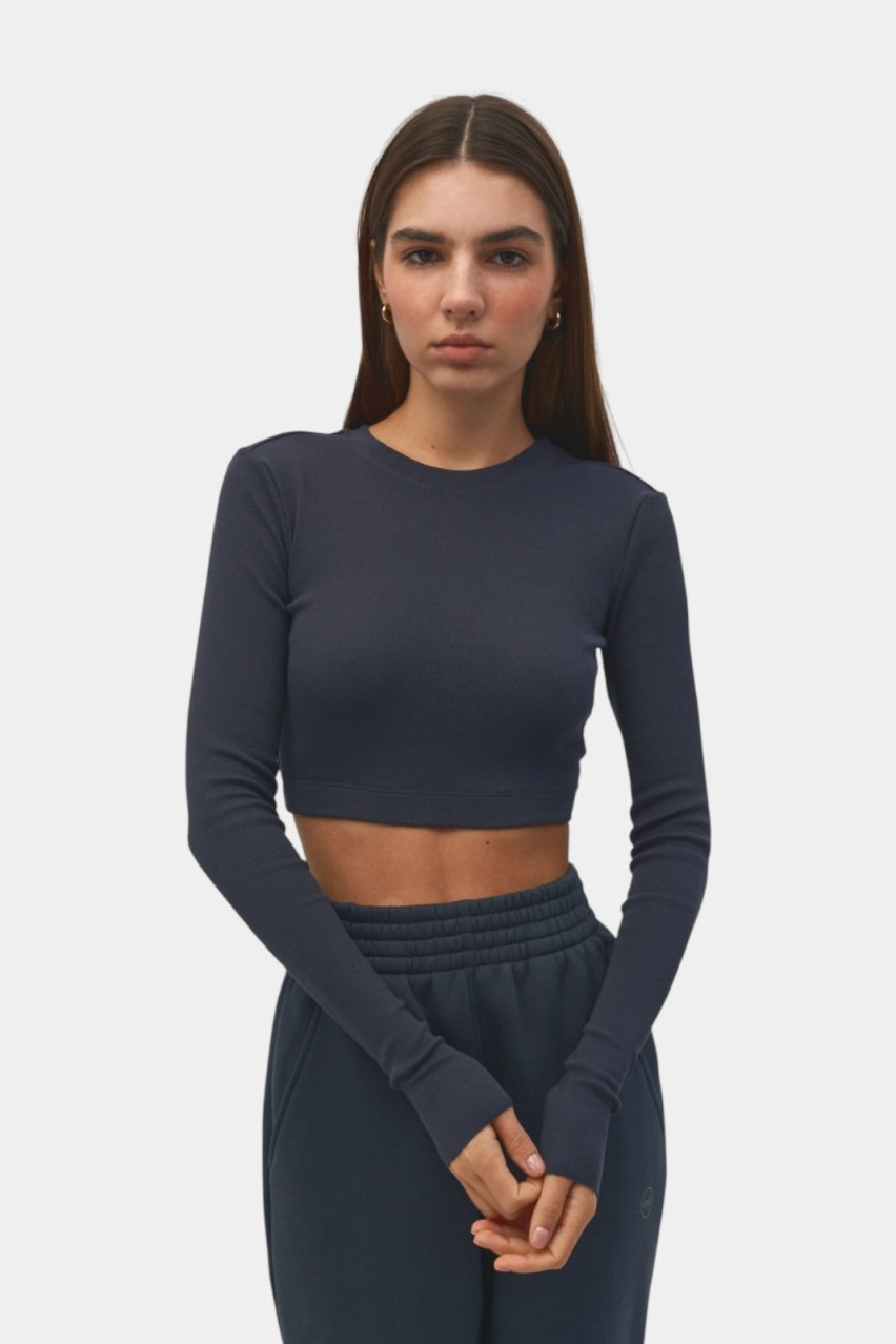 Графитовый кроп-топ Anna SS22_TopANNA_Storm GNZ