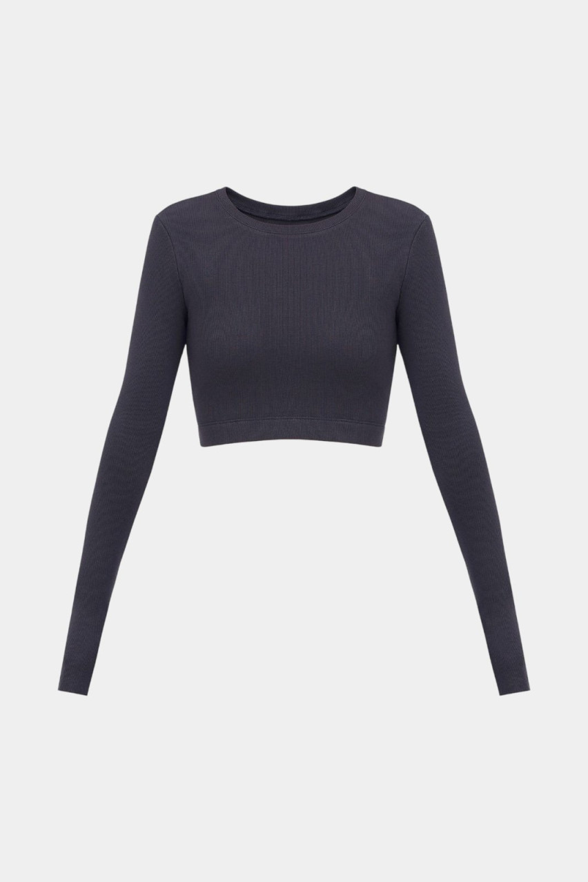 Графитовый кроп-топ Anna SS22_TopANNA_Storm GNZ